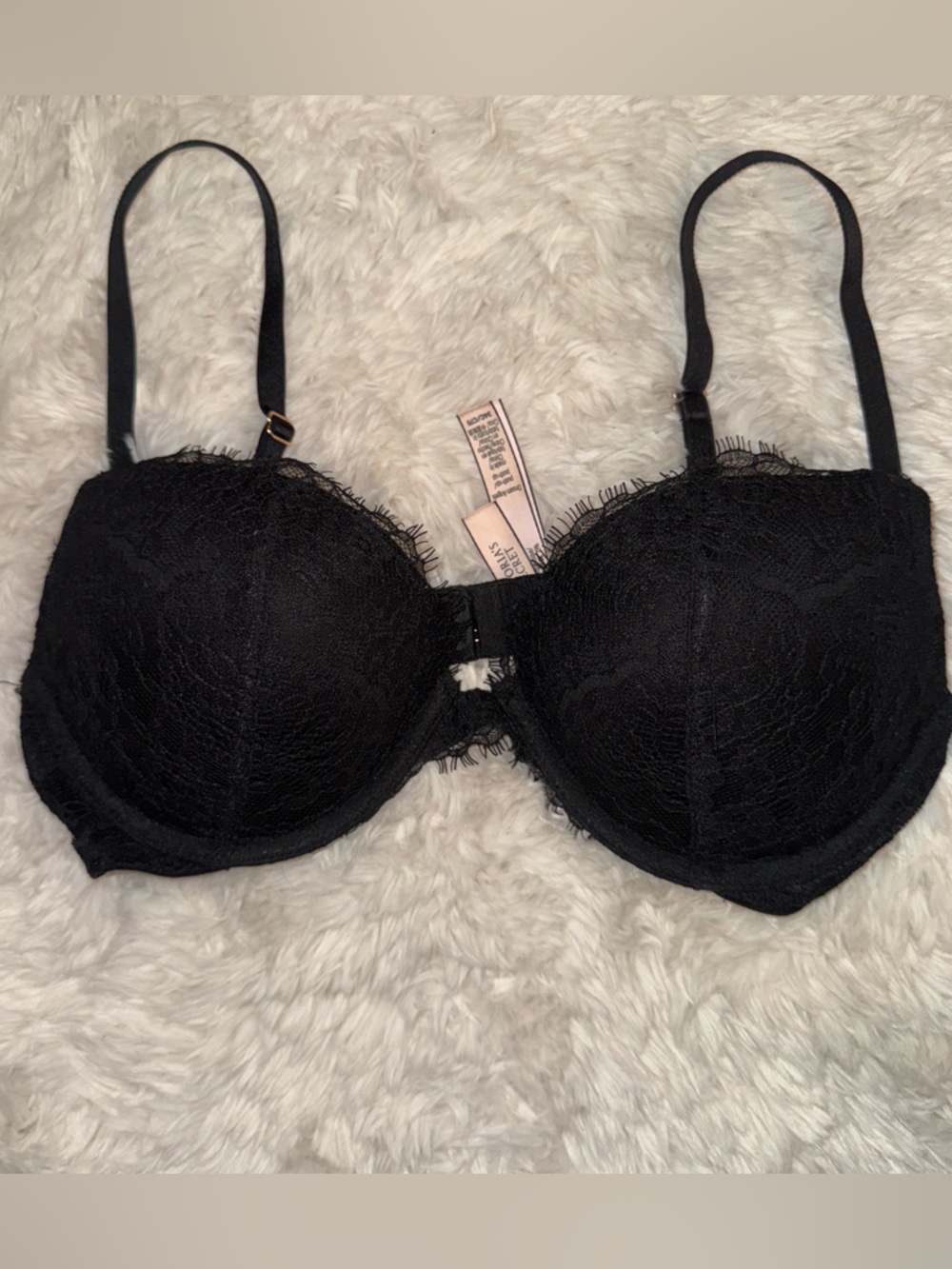 Victoria's Secret Black Lace Demi Push-Up Bra